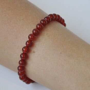 Men's Carnelian Crystal Bead Bracelet Gift For Him, 2 of 5