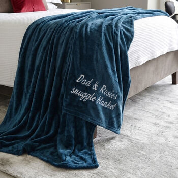 Personalised Blue Soft Snuggle Blanket, 3 of 7