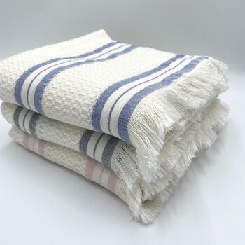 Lipsi Striped Peshtemal Towel Pebble Grey, 8 of 12