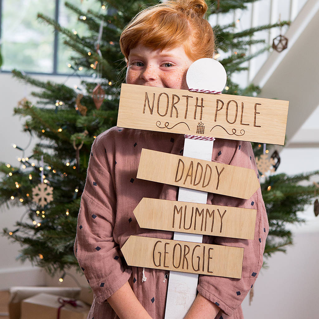 Personalised Family North Pole Christmas Sign, 1 of 2
