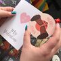 Personalised Dachshund Valentines Love Token And Card, thumbnail 3 of 3