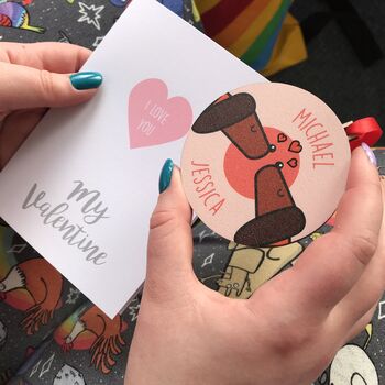 Personalised Dachshund Valentines Love Token And Card, 3 of 3