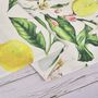 Table Runner Lemon Spring Rectangle Flowers Leaves, thumbnail 5 of 7