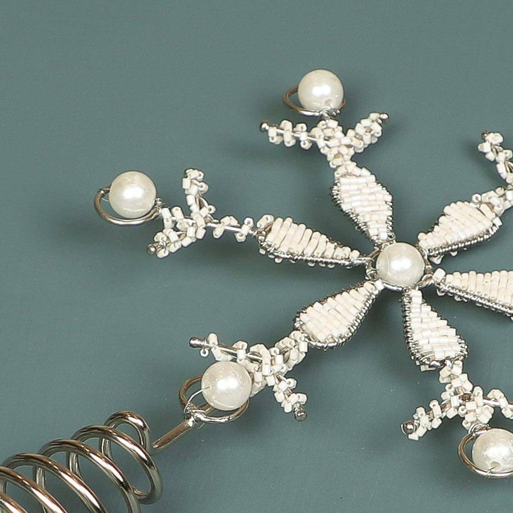 Handmade White Snowflake Christmas Tree Topper By Dibor Handmade White Snowflake Christmas Tree Topper By Dibor