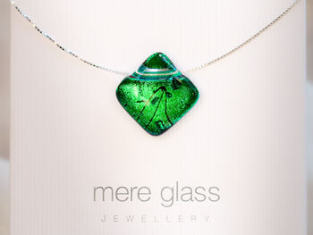 Emerald Green Glass Pendant Necklace, 9 of 10