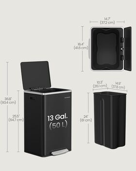 Kitchen Bin With Lid Soft Close Trash Can, 2 of 7