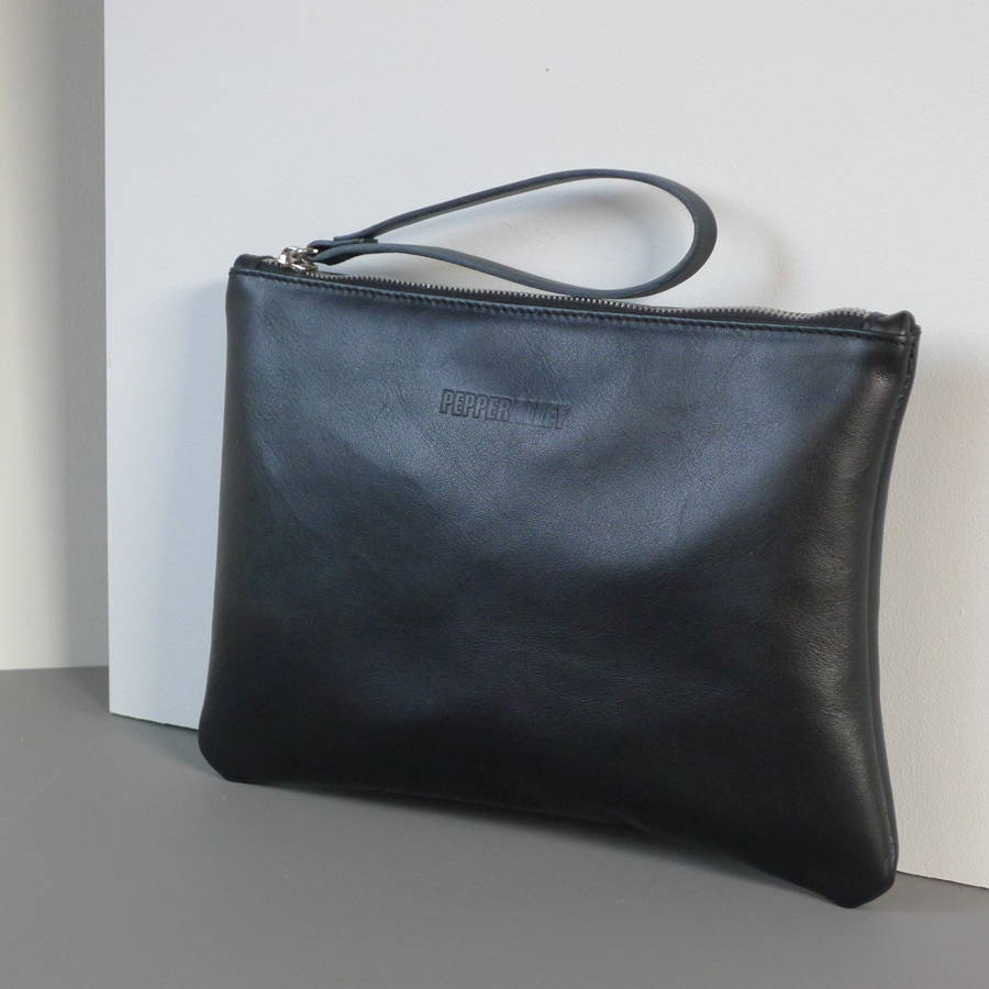 Leather Clutch With Satin Lining By Pepper Alley | notonthehighstreet.com