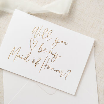Will You Be My Maid Of Honour? Gold Foil Card, 2 of 3