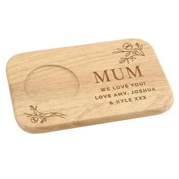 Gift For Women Personalised Floral Wooden Coaster Tray, 7 of 7