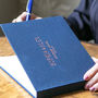 Traditionally Bound Linen Guest Book: Contemporary Font, thumbnail 1 of 9