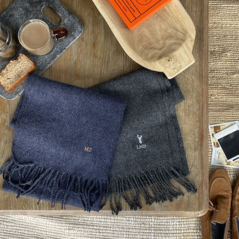 Personalised Mini Monogram Men's Winter Scarf, 3 of 5