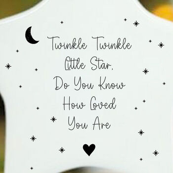 Custom Twinkle Twinkle Little Star Porcelain Christmas Decoration, 3 of 4