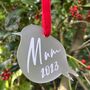 Personalised Robin Acrylic Christmas Bauble, thumbnail 2 of 7