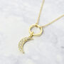 Gold Plated Crescent Moon Pendant Charm Necklace, thumbnail 1 of 4