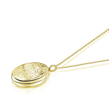 Personalised 18 K Gold Plated Large Scroll Oval Locket, 3 of 11