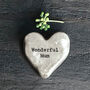 Wonderful Mum Porcelain Heart Pebble With Box, thumbnail 1 of 2