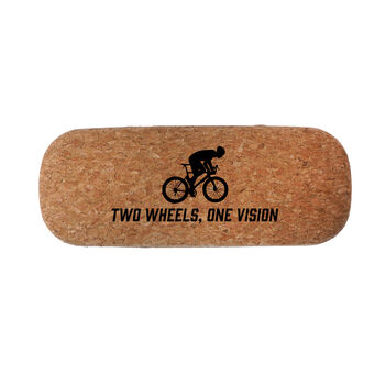 Cork Glasses Case 'Two Wheels One Vision' | Beauty | Travel Case | Cycling | Bike Enthusiast, 2 of 2