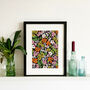 Retro Florals Giclee Wall Print, thumbnail 3 of 7