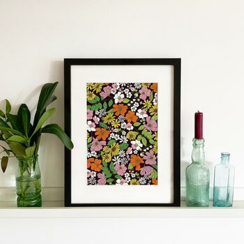 Retro Florals Giclee Wall Print, 3 of 7