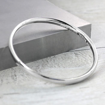Personalised Chunky Sterling Silver Bangle, 7 of 10