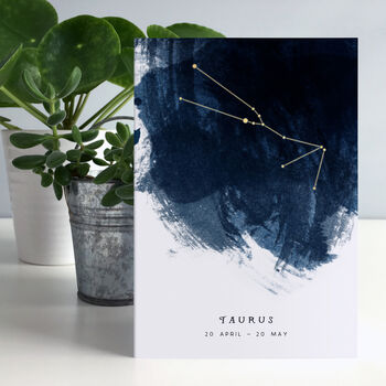 Taurus Constellation Zodiac Star Sign Birthday Card, 2 of 5