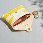 Personalised Yellow Striped Leather Card + Coin Purse, thumbnail 2 of 5