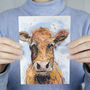 'Daisy' Cow Art Greeting Card, thumbnail 2 of 2