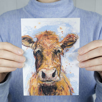 'Daisy' Cow Art Greeting Card, 2 of 2