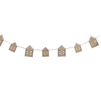 Wooden Gingerbread House Christmas Bunting With Lights, 3 of 4
