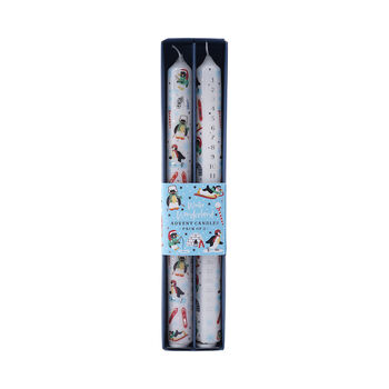 Winter Wonderland Penguin Pack Of Two Advent Candles, 2 of 5