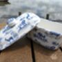 Lidded Butterdish In Blue Safari Design, thumbnail 6 of 9