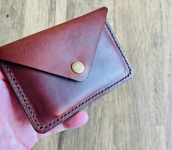 Brown Leather Handmade Card Wallet, 6 of 7