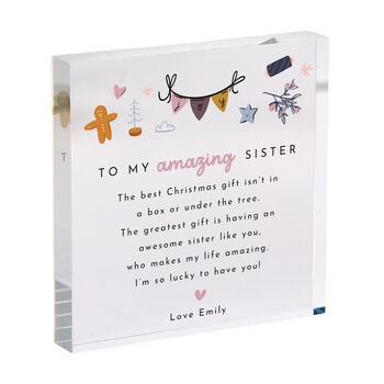 Personalised Acrylic Plaque Gift For Sister, 2 of 3