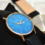 Personalised Men's Black And Blue Wrist Watch, thumbnail 2 of 6