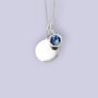 Genuine Sapphire Cz Necklace In Sterling Silver, thumbnail 3 of 12