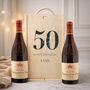 Personalised 50th Birthday Chateauneuf Du Pape Red Wine Gift Set Two X 75cl, thumbnail 1 of 7