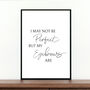 'I May Not Be Perfect But My Eyebrows Are' Beauty Print, thumbnail 2 of 3