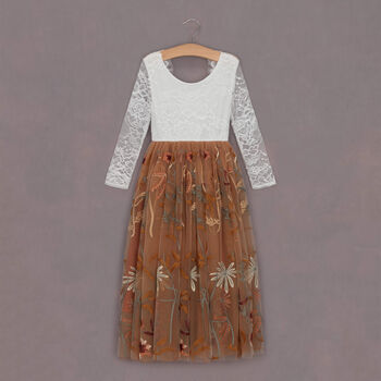 Enchanted Fall Long Sleeve Dress With Closed Back, 5 of 7