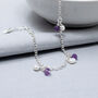 Amethyst Charm Bracelet Sterling Silver, thumbnail 4 of 4