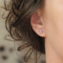 Pink Amethyst Stud Earrings, thumbnail 3 of 12