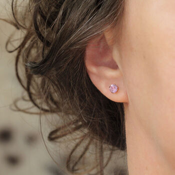 Pink Amethyst Stud Earrings, 3 of 12