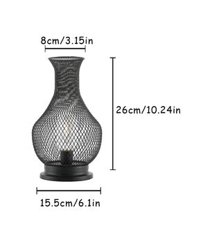 Metal Vase Shape Mesh Cordless Decorative Lamp, 6 of 6