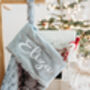 Personalised Christmas Stocking In Plush Red Or Grey, thumbnail 3 of 11