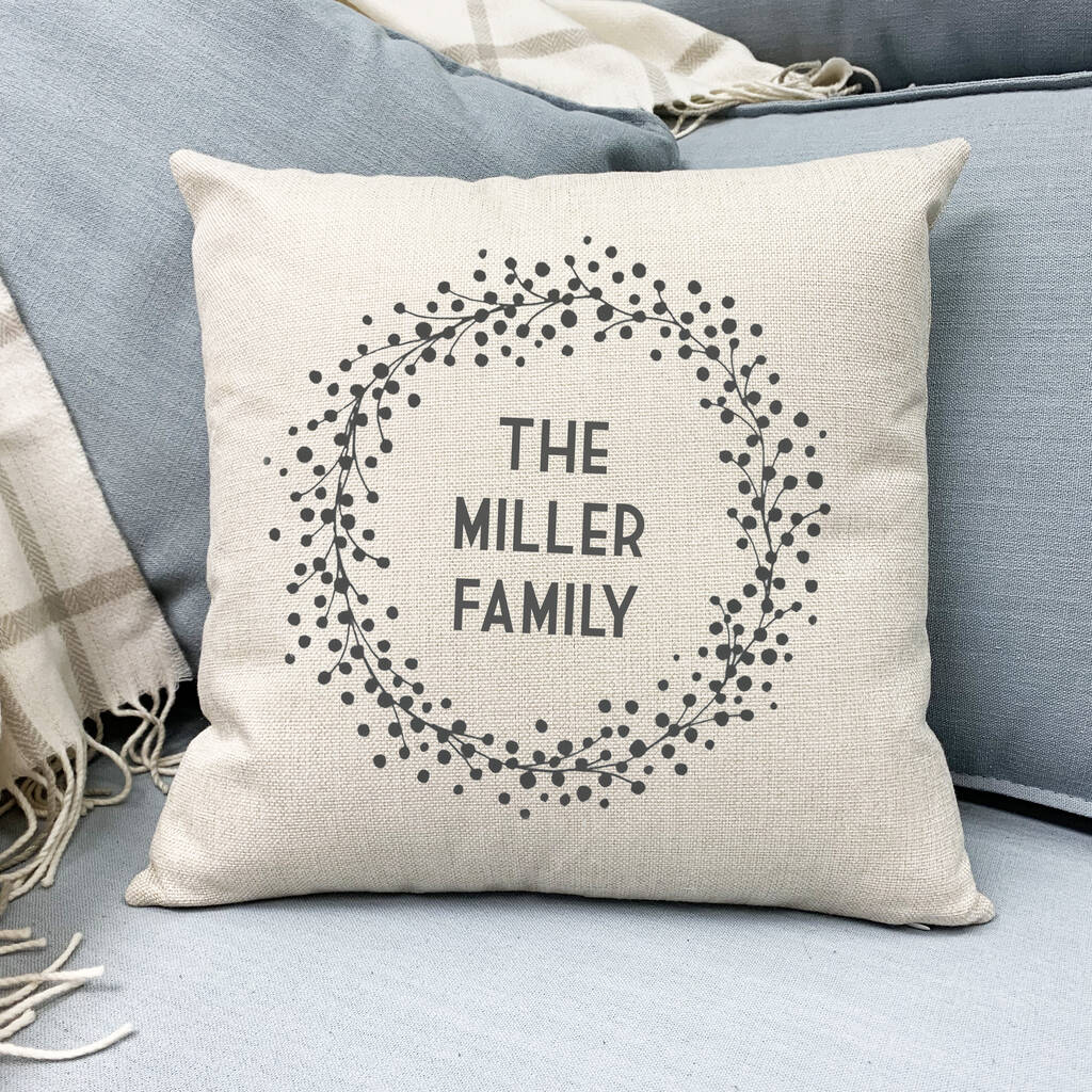 Personalised Family Cushion Cover By Perfect Personalised Gifts