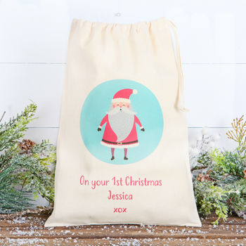 Santa Christmas Personalised Cotton Bags, 2 of 5