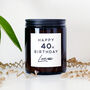 Personalised 40th Birthday Soy Wax Candle Gift Choice Of Fragrance, thumbnail 2 of 10