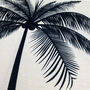 White Cushion Cover With Black Tropical Palm Tree, thumbnail 2 of 7