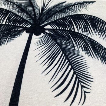 White Cushion Cover With Black Tropical Palm Tree, 2 of 7