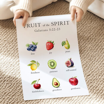 Christian Bible Verse Wall Poster Of The Fruit Of The Spirit, 3 of 6