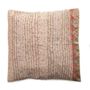 Embroidered Sari Cushion Cover With Kantha Stitch, 46cm Handmade Cotton, thumbnail 1 of 6